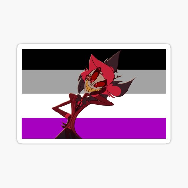 Alastor Hazbin Hotel Asexual Pride Sticker By Taigamii Redbubble