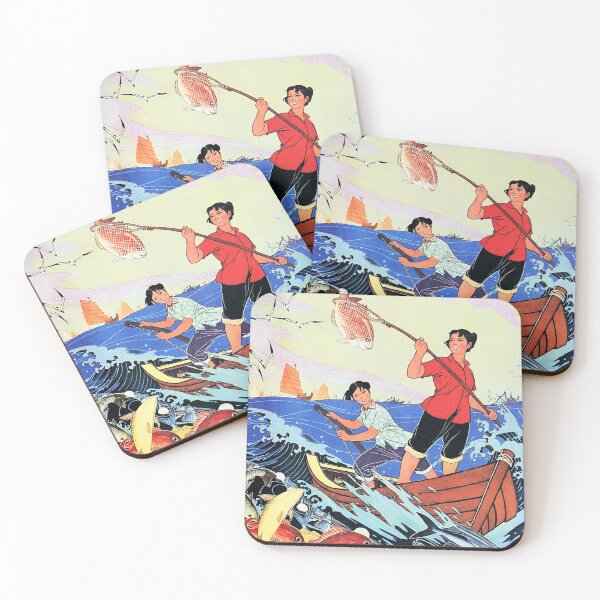 Item preview, People and fish jump for joy 1978 People's Republic of China Propaganda designed and sold by retroposters.
