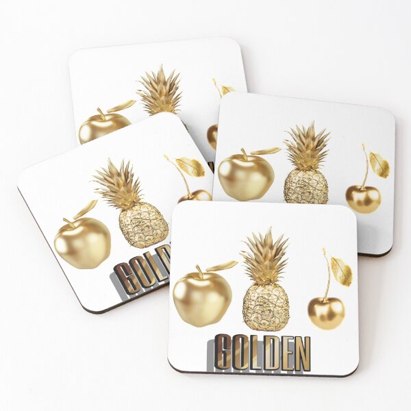 Item preview, Golden fruits - apple, pineapple and cherry designed and sold by KrasimiraKO.