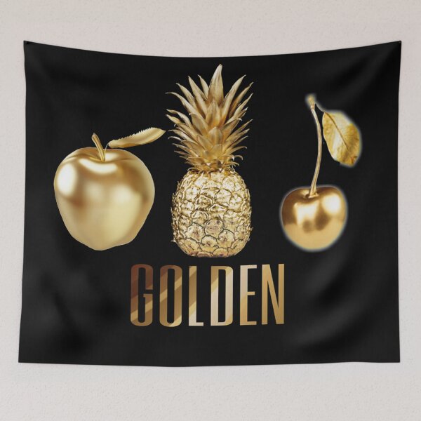 Item preview, Golden fruits - apple, pineapple and cherry designed and sold by KrasimiraKO.