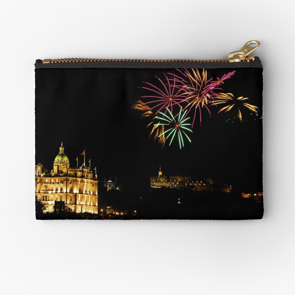 Edinburgh Castle Fireworks Zipper Pouch