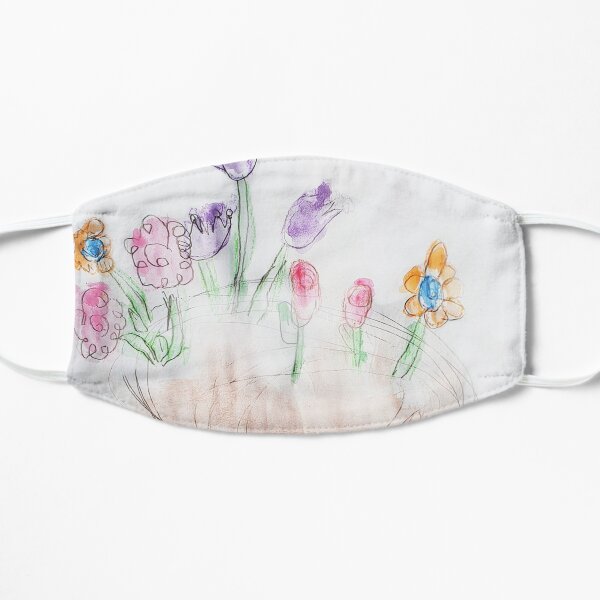 Colorful Flowers in Yellow and Purple Pot Mask