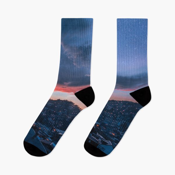 Item preview, Beautiful sunset and stars in a mountainous city designed and sold by RIOGRAPHIC.