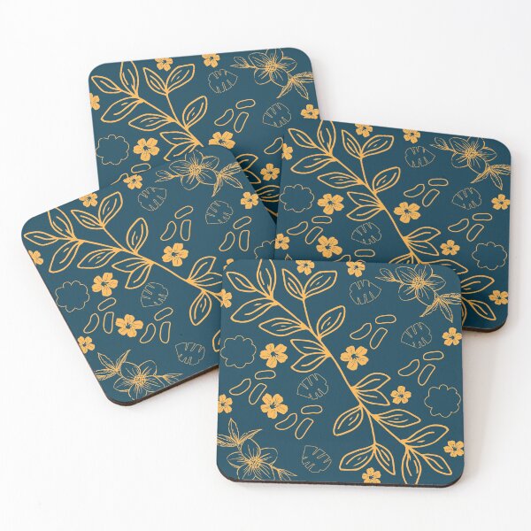 Item preview, Sherpa Blue and Orange Floral Line Art designed and sold by Shop-Corsix.
