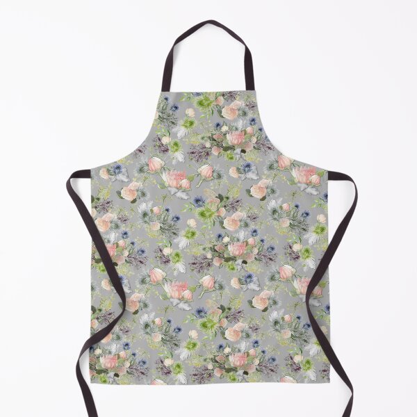 Item preview, Protea and Thistle Watercolor Flowers on Gray designed and sold by unicornusrex.