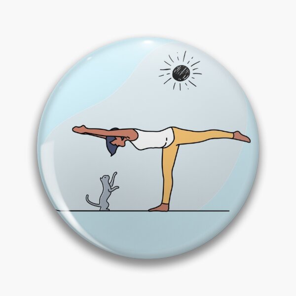 Item preview, YOGA WITH CAT Warrior Pose designed and sold by Trio's Stuff.