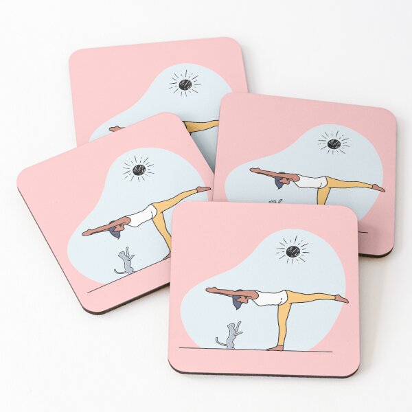 Item preview, YOGA WITH CAT Warrior Pose designed and sold by Trio's Stuff.