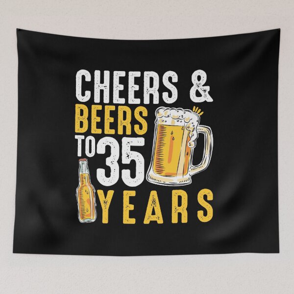 Item preview, 35th Birthday Gifts Drinking Shirt for Men or Women - Cheers and Beers designed and sold by Orange Pieces.