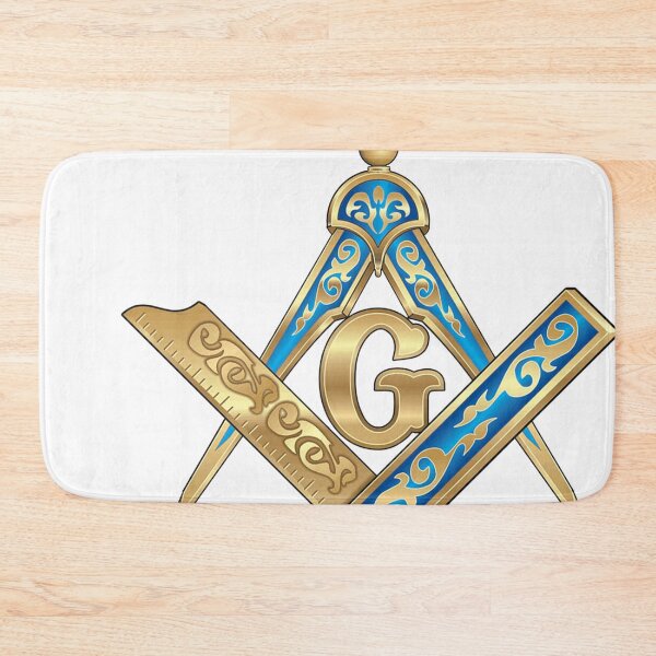 Item preview, Compass & Square Masonic Symbol in blue and gold, for Those Who Travel East Towards The Light designed and sold by Ataraxia  Apparel.