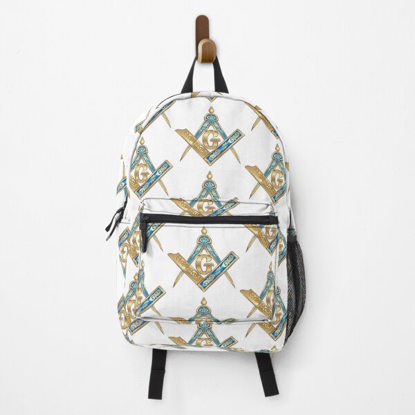 Item preview, Compass & Square Masonic Symbol in blue and gold, for Those Who Travel East Towards The Light designed and sold by Ataraxia Apparel.