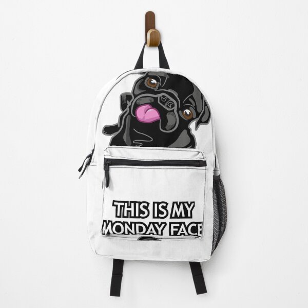 Item preview, Monday Face Black Pug Dog Lover Cute Gift designed and sold by acherriemae.