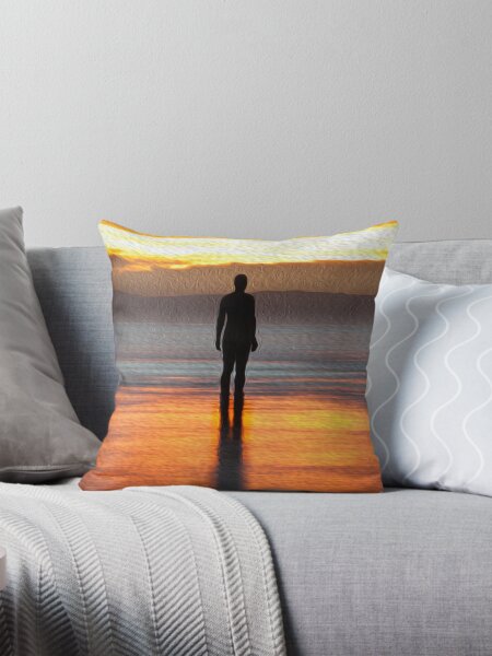 Item preview, Warm Glow Sunset on Another Place Ironman of Crosby beach designed and sold by Ian Moran.