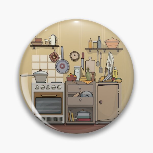 Item preview, retro cute kitchen, hand drawn illustration designed and sold by SleepyMarten.