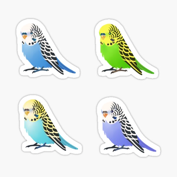 Colourful Budgies Sticker