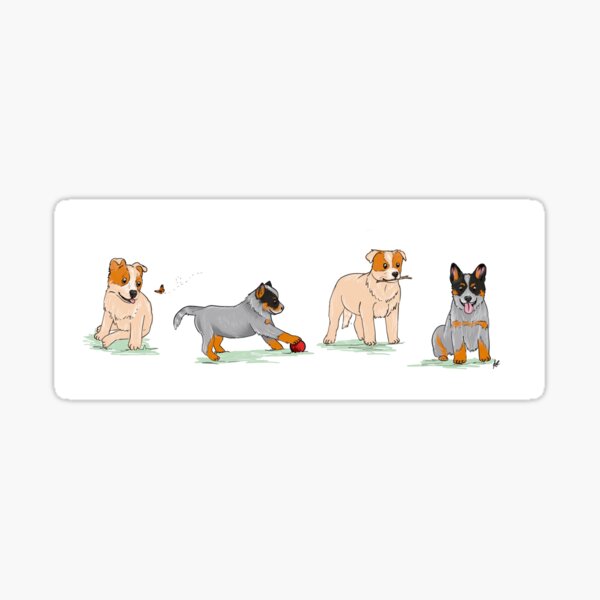 Aperçu de l'œuvre Chiots ludiques - Australian Cattle Dogs créée et vendue par amyccreative.