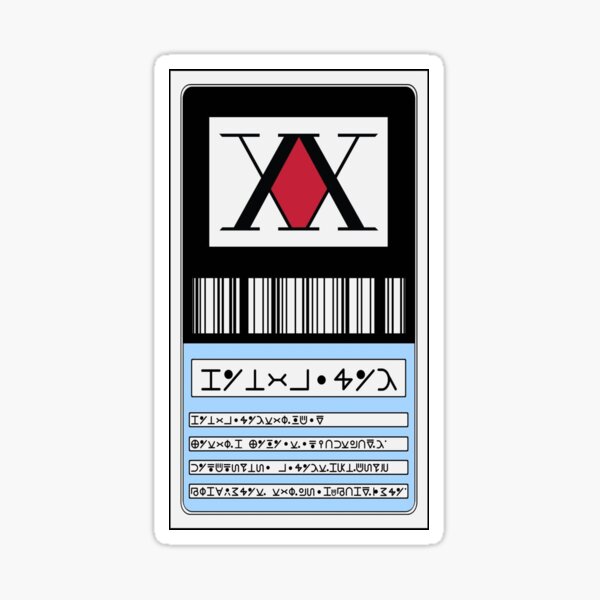 Hunterxhunter license Sticker
