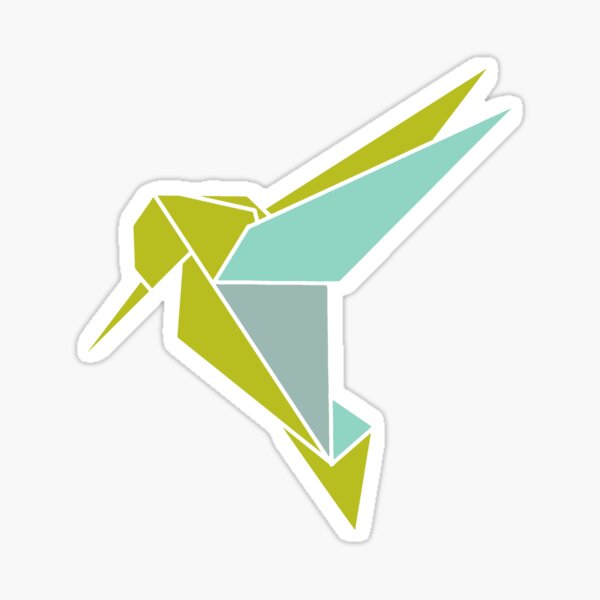 Origami Hummingbird Illustration Sticker