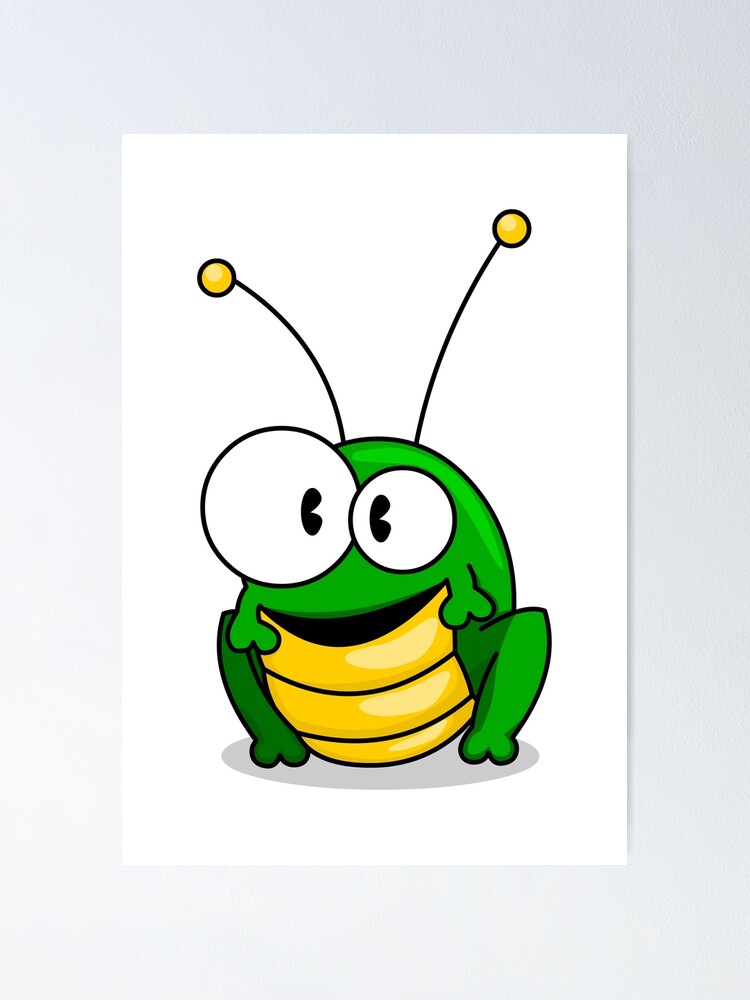 Cartoon Grasshopper Poster By Bastetamon Redbubble