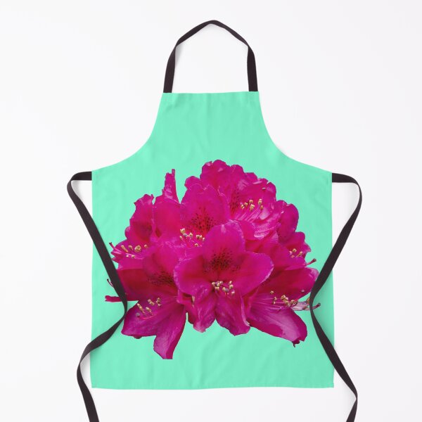 Rhododendron on an aqua menthe background Apron