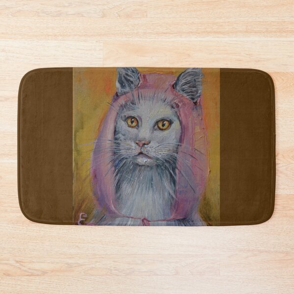 Item preview, A white cat in a pink cap. designed and sold by Elena Reutova.