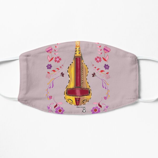 Floral hurdy gurdy 2 Flat Mask