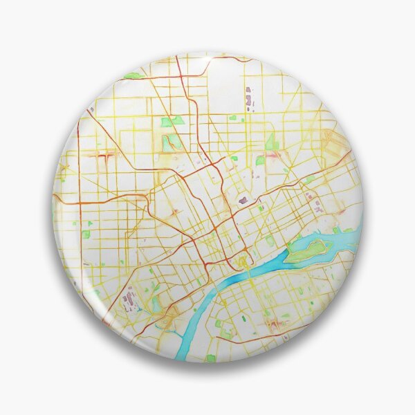 Artikelvorschau, Detroit Map Art Print in Aquarell entworfen und verkauft von randomorder.