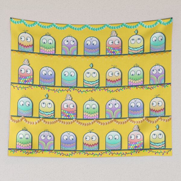 Item preview, Cute little rainbow creatures pattern designed and sold by CiniArt.