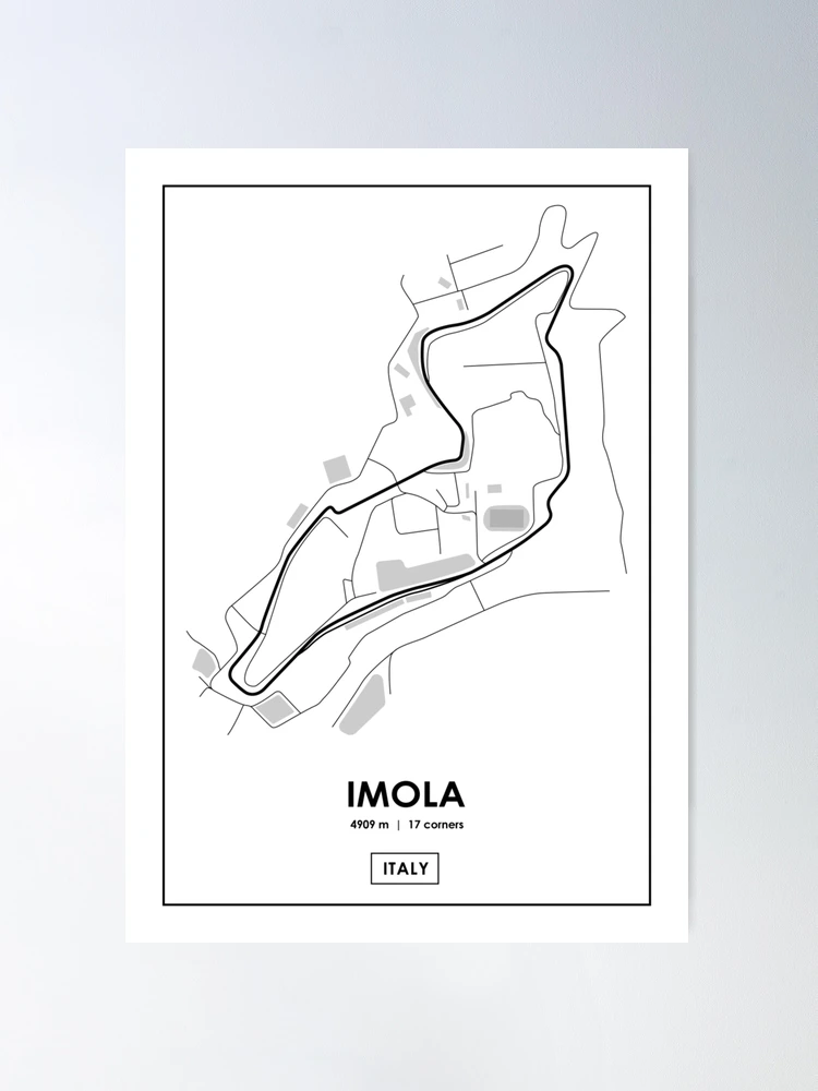 Imola - Italy Track Redbubble Poster for Sale Anastasio | Andrea Map\