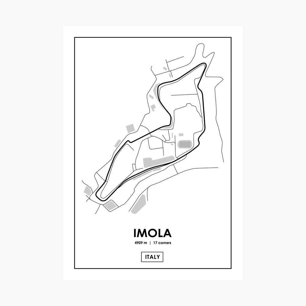 Imola Italy Track Map Poster By Andreanastasio Redbubble