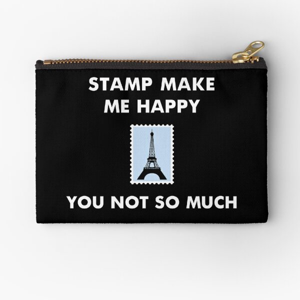 zipper pouch - happiness is a pouch full of stamps