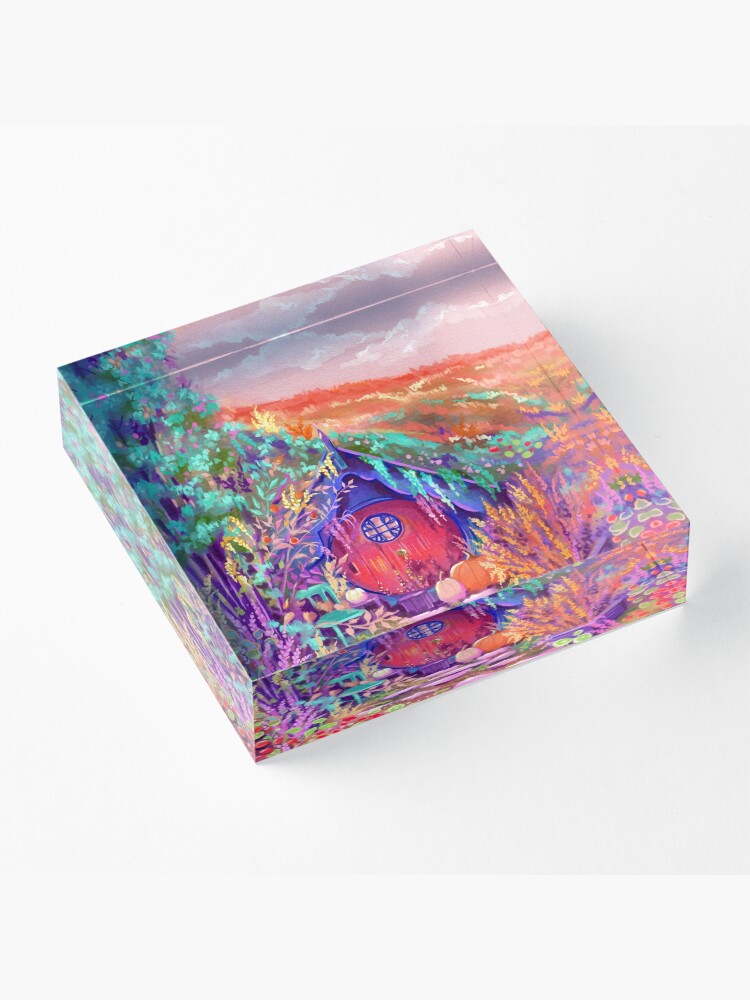 Alternate view of Hobbiton Shire in the Fall Acrylic Block
