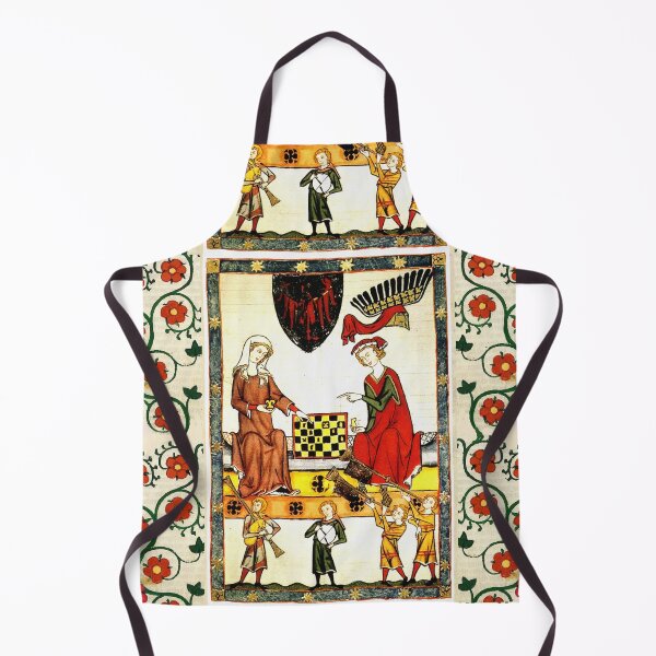 Item preview, MEDIEVAL CHESS PLAYERS IN COURT WITH MUSICIANS AND RED WILD ROSES designed and sold by BulganLumini.
