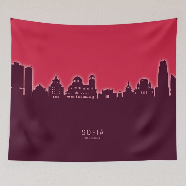 Item preview, Sofia Bulgaria Skyline designed and sold by ArtPrints.