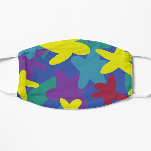 Flower Petal Pattern Party, Abstract Summer Shapes Flat Mask