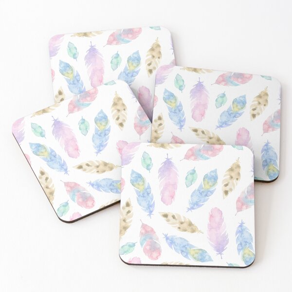 Item preview, cute pastel watercolor feather designed and sold by bertiescrochu.