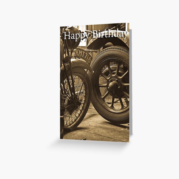 Sepia photograph of vintage transport greeting card Greeting Card
