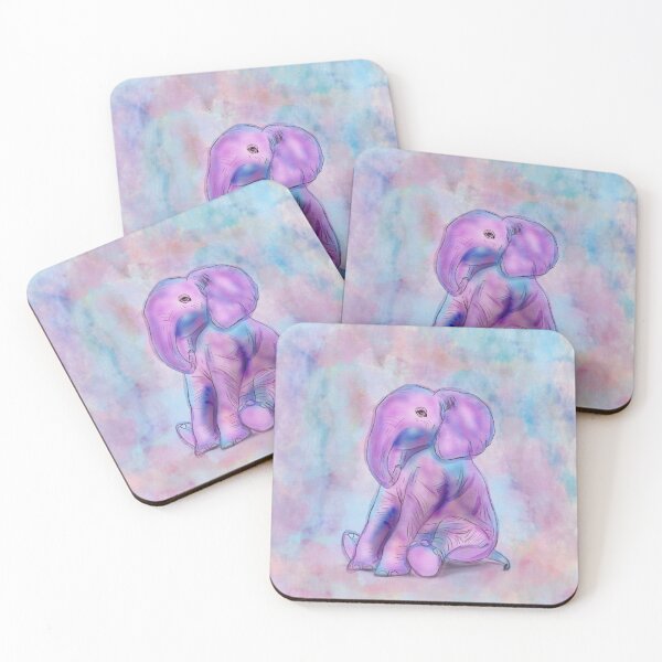 Item preview, Cute Baby Elephant watercolor pastels designed and sold by k9printart.