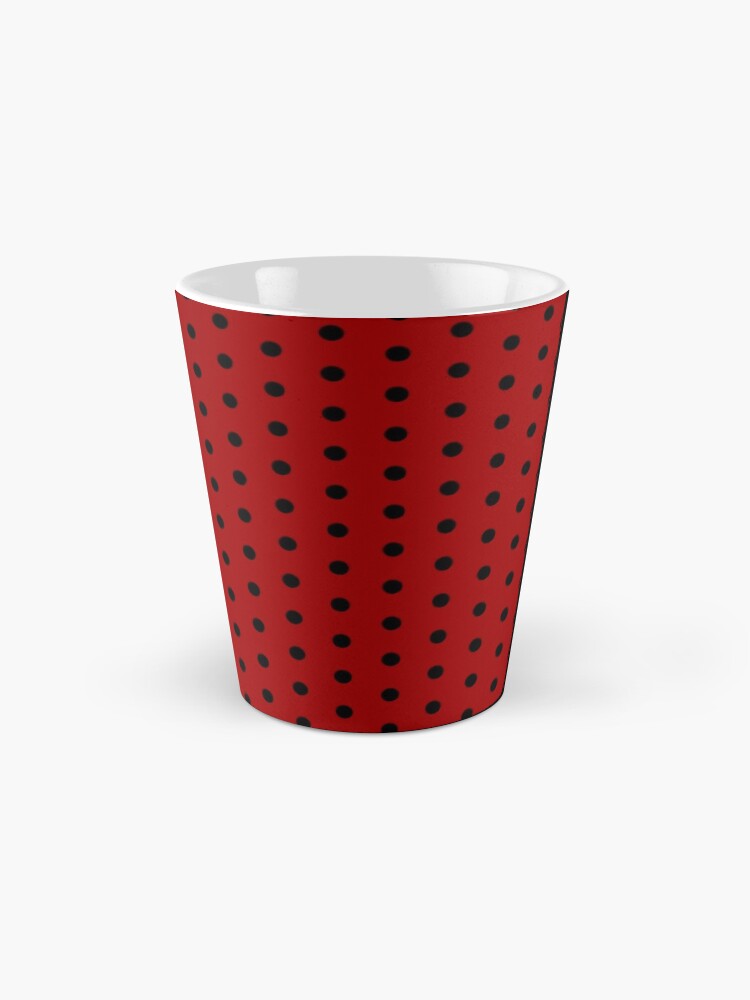 Alternate view of Inverted Red White Polka Dot Pattern Mug