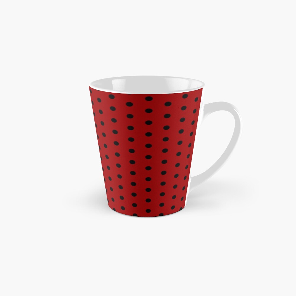 Inverted Red White Polka Dot Pattern Mug