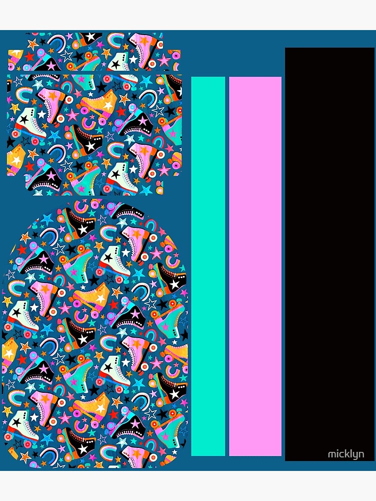 Retro Rainbow Roller Skates and Stars by micklyn