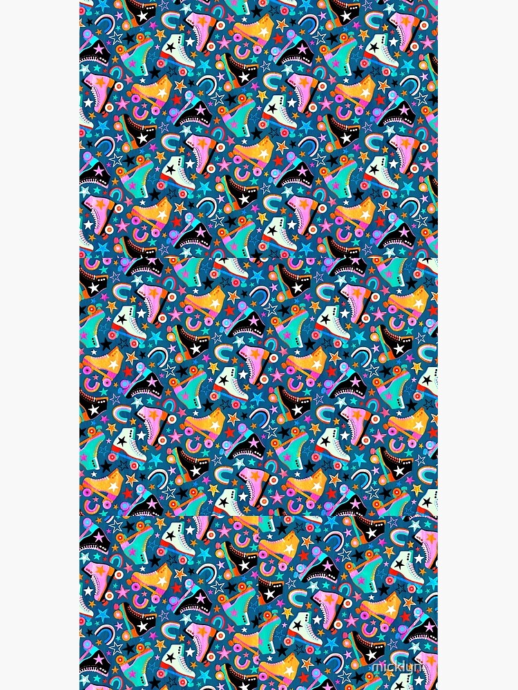 Retro Rainbow Roller Skates and Stars by micklyn