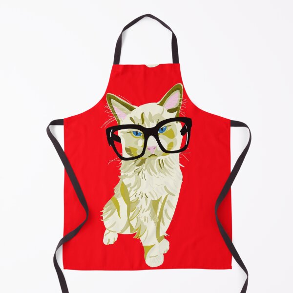 Item preview, Red Ribbons Hipster Ragdoll Cat designed and sold by SilverSquirrels.