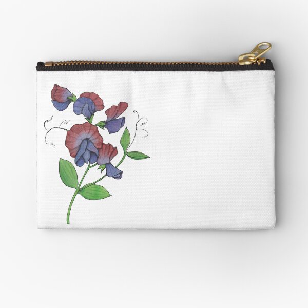 Sweetpea (Lathyrus odoratus) Zipper Pouch