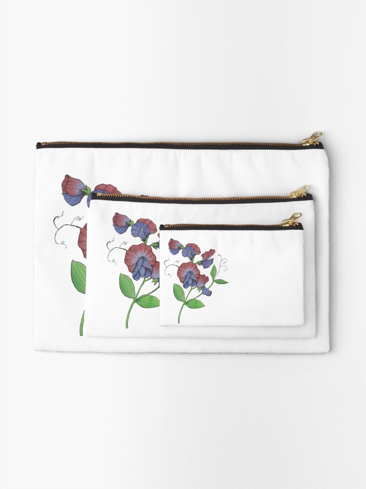 Alternate view of Sweetpea (Lathyrus odoratus) Zipper Pouch