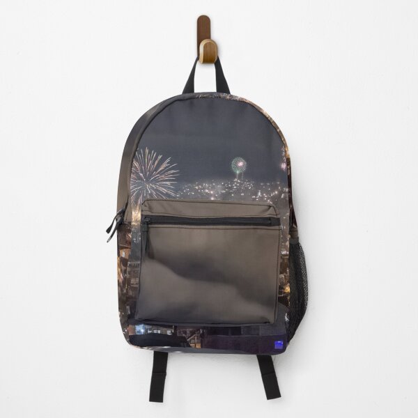 Item preview, Fireworks in night view on mountainous city designed and sold by RIOGRAPHIC.