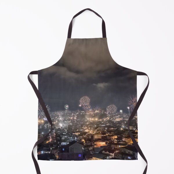 Item preview, Fireworks in night view on mountainous city designed and sold by RIOGRAPHIC.