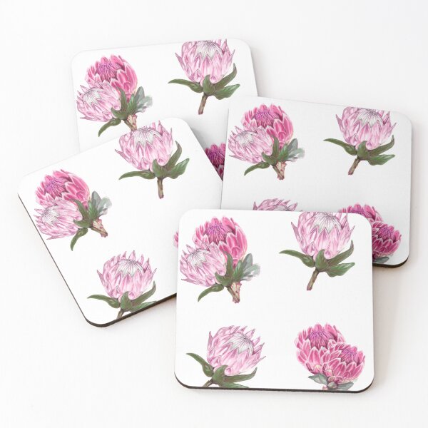 Item preview, Pink Proteas Pattern designed and sold by Cherie Roe Dirksen.