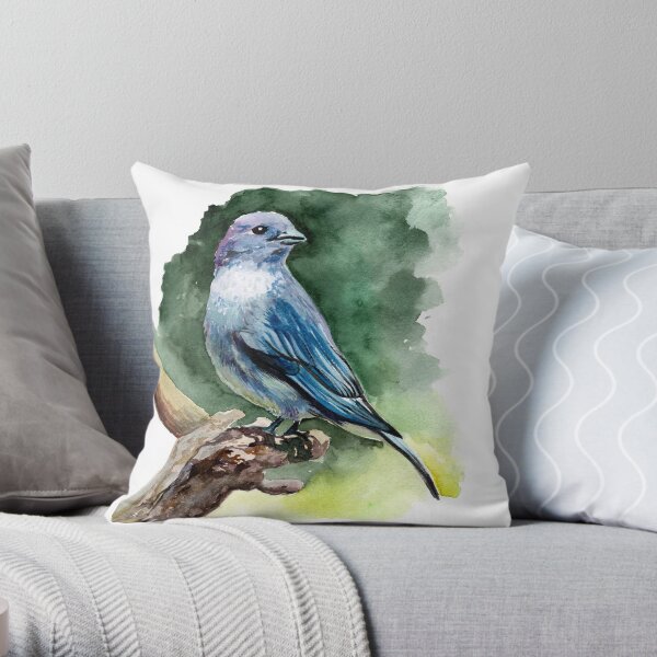 Blue Tanager Throw Pillow