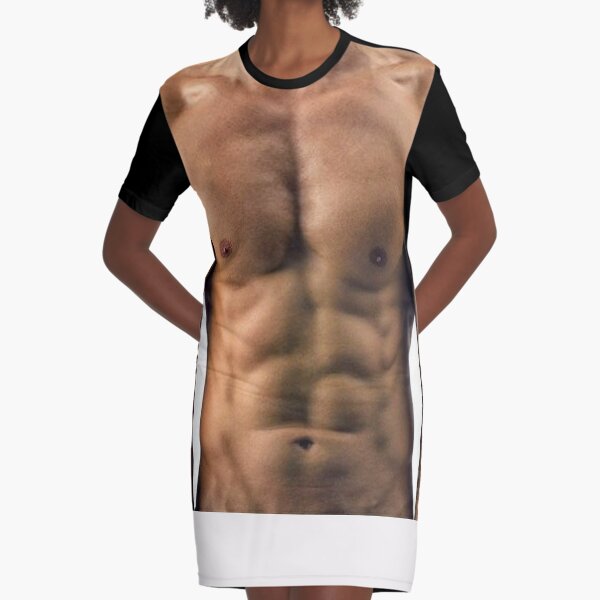 Muscle Man 6 pack abs Graphic T-Shirt Dress for Sale by AvroJonny