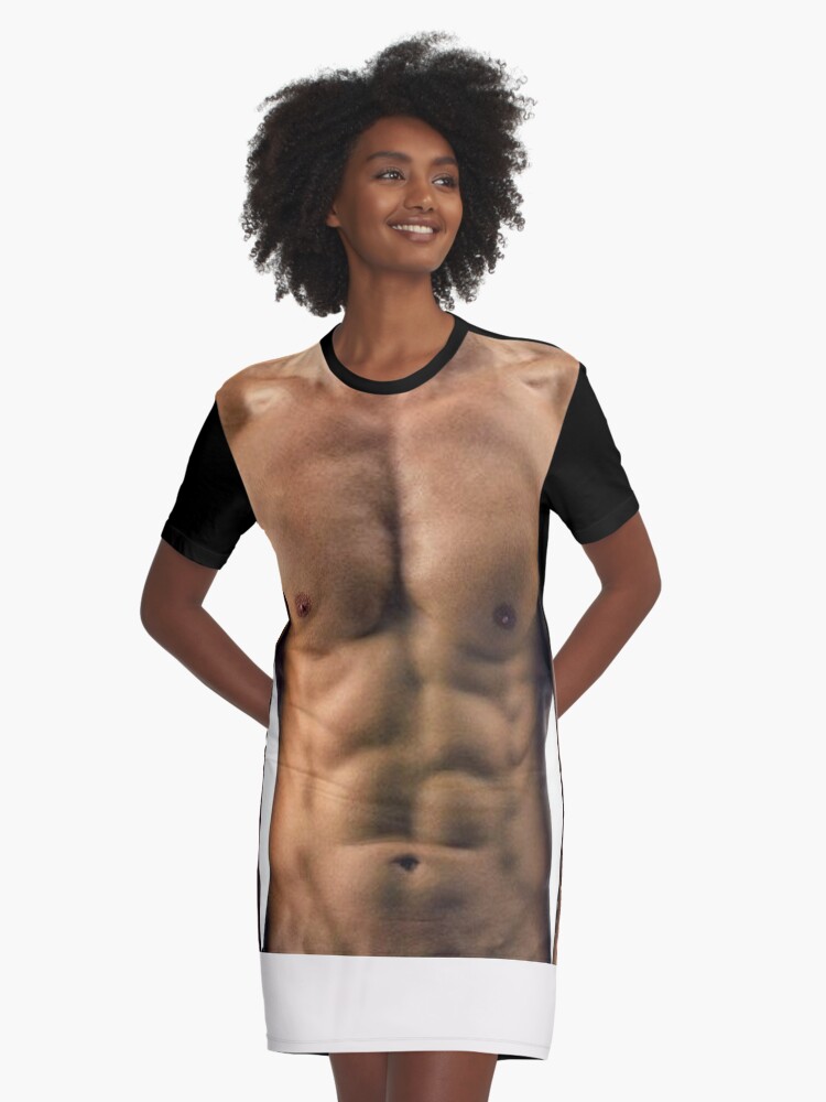 Muscle Man 6 pack abs Graphic T-Shirt Dress for Sale by AvroJonny